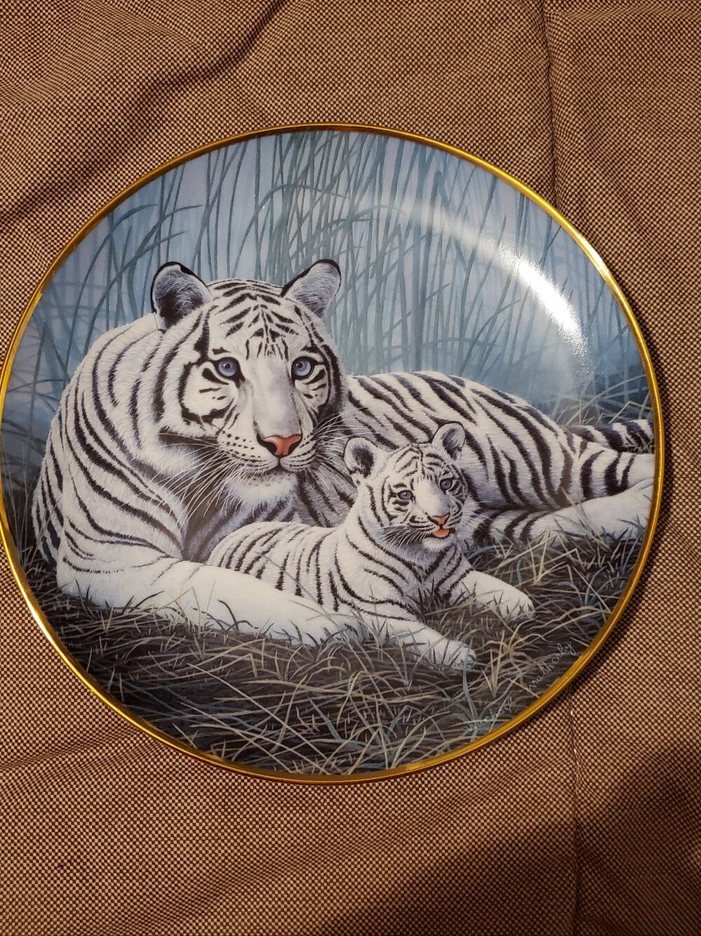 Vintage National Wildlife Federation WHITE TIGERS Plate by Michael Matherly